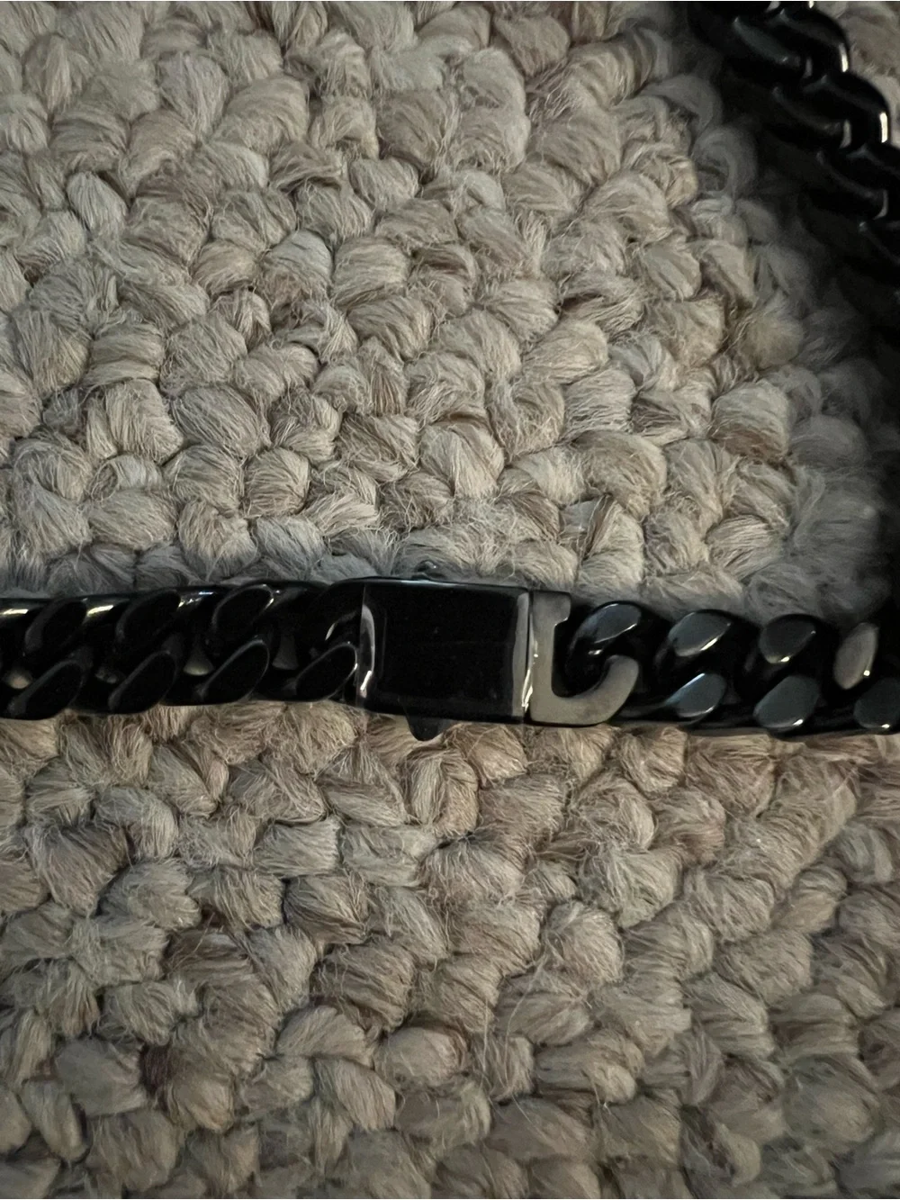 Cuban Link Chain Necklace in Black